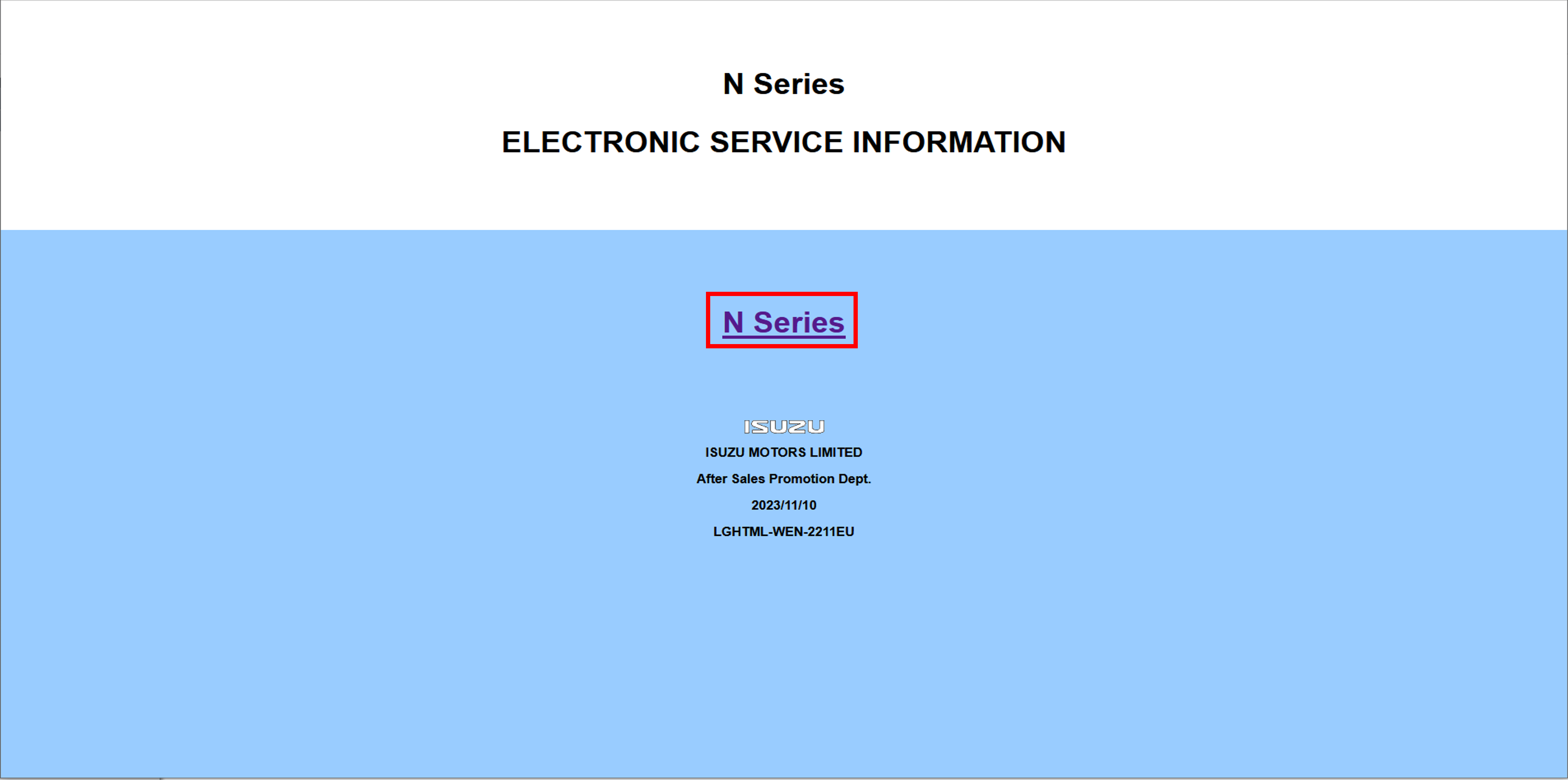 ISUZU Repair and Maintenance Information